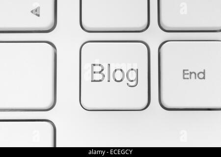 Blog-Taste auf der Tastatur Nahaufnahme Stockfoto