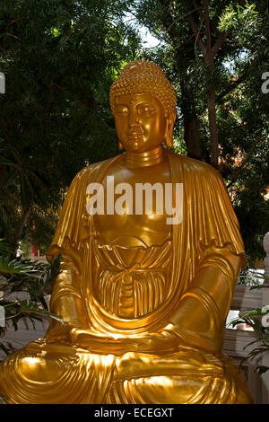 Statue von Sakyamuni Buddha Sakyamuni Buddha, Buddha, buddhistische Tempel, Hsi Lai Tempel, Stadt der Hacienda Heights, Los Angeles County, Kalifornien Stockfoto