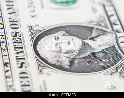 Portrait von Benjamin Franklin Makro von 100 US-Dollar bill Stockfoto