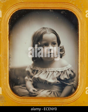 Porträt eines jungen Mädchens; Southworth & Hawes, amerikanisch, aktive 1844 bis 1862; ca. 1852; Daguerreotypie; 1/2 Teller, Bild: 9,5 x 7,7 cm (3 3/4 x 3 1/16 in.) Stockfoto