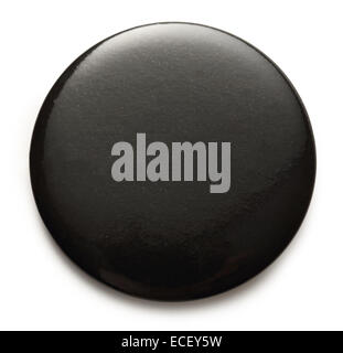 Blanko schwarz Runde Abzeichen auf weißem Hintergrund Stockfoto