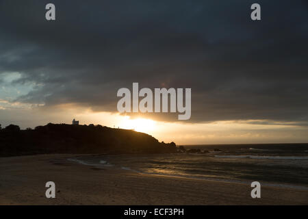 Ein Foto von Tacking Point Lighthouse in Port Macquarie bei Sonnenaufgang. Tacking Point Lighthouse ist Australien das dritte älteste Ligh Stockfoto