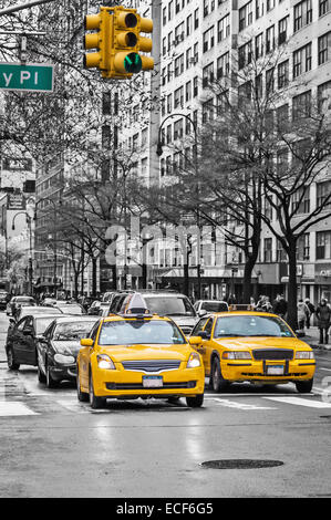 Gelben Taxis in New York, New York City, USA Stockfoto