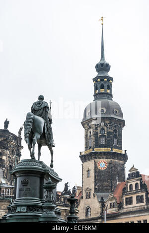 König John Memorial (erbaut 1889 von Johannes Schilling) in Dresden Stockfoto