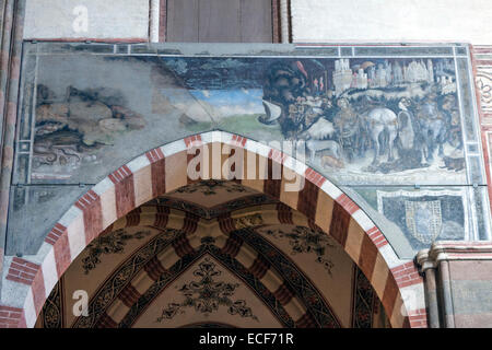 Saint George und die Prinzessin ist ein Fresko von Pisanello, in der Pellegrini-Kapelle der Kirche Sant'Anastasia, Verona Stockfoto