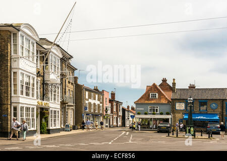 Marktplatz mit Swan Hotel, Southwold, Suffolk. Stockfoto