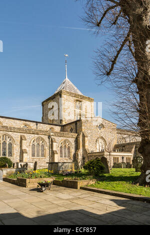Die Pfarrei & Priory-Kirche von Sankt Nikolaus, Arundel, West Sussex. Stockfoto