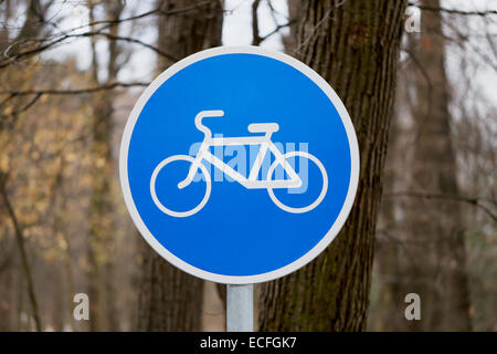 Fahrrad-Schild auf dem Asphalt Straßenpunkte gemalt Stockfoto