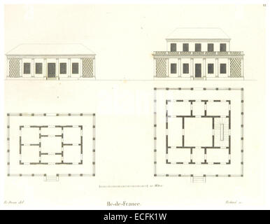 Seite 045 von Milberts Werk von 1812 zeigt einen detaillierten Plan von Île-de-France, der zentralen Region Frankreichs, die Paris umschließt, und zeigt die städtische Grundrisse und die Umgebung des frühen 19. Jahrhunderts. Stockfoto
