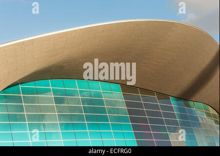 Dach-Detail des London Aquatice Centres in den Queen Elizabeth Olympic Park Stratford. Stockfoto