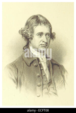 Ein Porträt von Edmund Burke aus dem Jahr 1879, einem einflussreichen irischen Staatsmann und Philosophen. Die Illustration fängt sein Gleichnis ein und ist eine bemerkenswerte Darstellung des politischen Denkens des 19. Jahrhunderts. Stockfoto