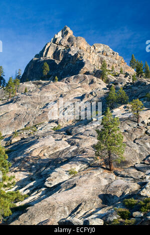 Granit-Felsen auf die Kugeln, Sierra Vista National Scenic Byway, Sierra National Forest, Kalifornien Stockfoto