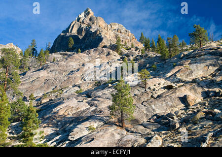 Granit-Felsen auf die Kugeln, Sierra Vista National Scenic Byway, Sierra National Forest, Kalifornien Stockfoto