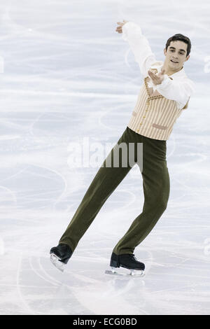 Barcelona, Katalonien, Spanien. 13. Dezember 2014. JAVIER FERNANDEZ (ESP) führt in die Männer-Kür-Programm während der ISU Grand Prix of Figure Skating Finale in Barcelona © Matthias Oesterle/ZUMA Wire/ZUMAPRESS.com/Alamy Live-Nachrichten Stockfoto