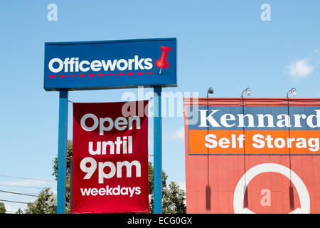 Filiale von Officeworks Schreibwarenladen in mona Vale sydney, Australien Stockfoto