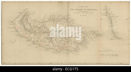 White(1851) p016 eine neue Karte der Insel MADEIRA Stockfoto