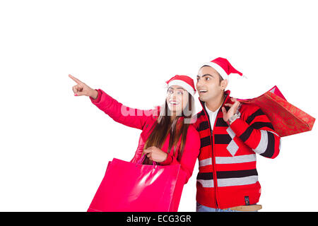 indische verheiratet paar Weihnachtseinkäufe Stockfoto