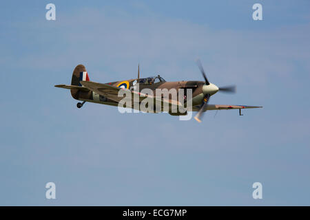 Vickers Supermarine Spitfire Mk Vb J-HC BM597 G-MKVB während des Fluges am Flughafen Lydd Stockfoto