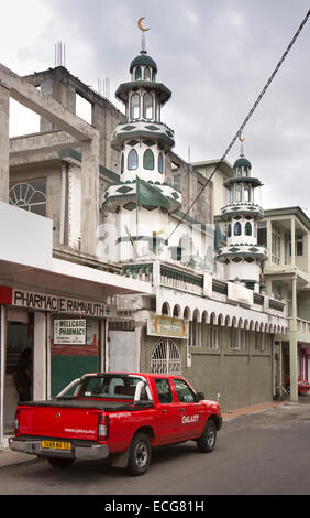 Mauritius, Mahebourg, Stadtzentrum, Ishaat-e-Islam Sunnee Musjid Moschee Stockfoto