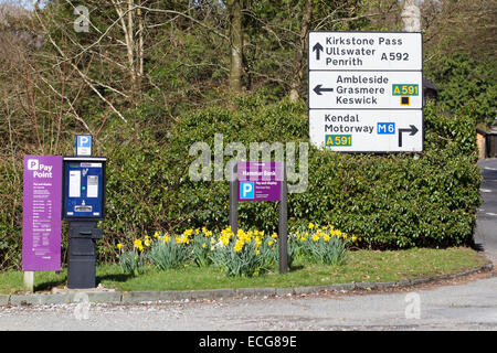 Hammar Bank zahlen & Parkplatz erste Stunde gratis Pay Punkt anzeigen Stockfoto