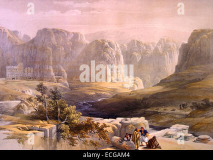 Petra, Blick nach Süden, 1839 Stockfoto