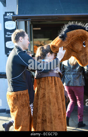 Greenwich, London, UK. 14. Dezember 2014. Das jährliche Pantomime Pferderennen findet in Greenwich zum fünften Mal. Bildnachweis: Matthew Chattle/Alamy Live-Nachrichten Stockfoto
