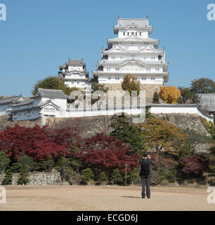 Die restaurierte Burg Himeji Eröffnung im März 2015, Himeji, Japan. Stockfoto