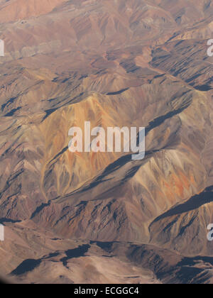 Aerial View Anden Gebirgskette zwischen Chile und Argentinien in Südamerika Stockfoto