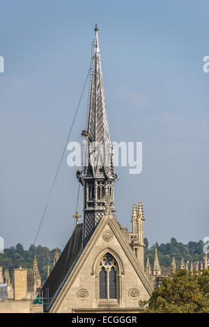 Reparaturen an der Spitze der Kapelle des Exeter College in Oxford Stockfoto