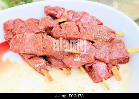 Rohes Steak Lammfleisch Stockfoto