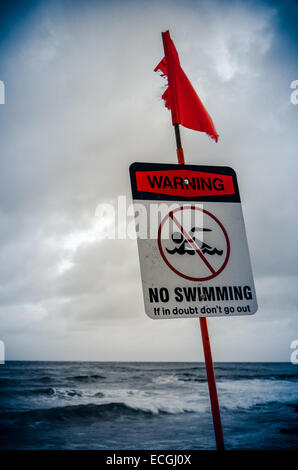 Kein Schwimmen Warnzeichen Stockfoto