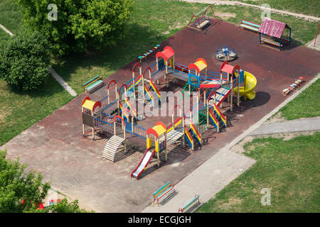 Luftbild von der farbigen Kinderspielplatz in Moskau, Russland Stockfoto