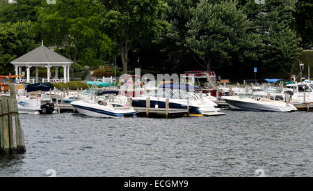 Öffentliche Marina am Wolfeboro am Lake Winnipesaukee New Hampshire USA Amerika Stockfoto