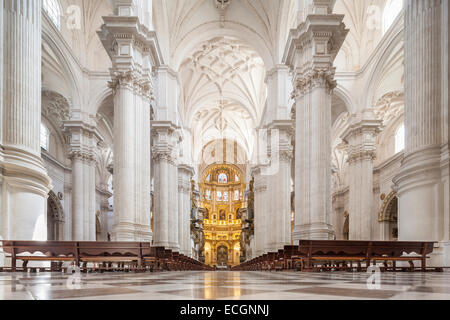 Granada Spanien. Innenraum der Kathedrale der Menschwerdung, Catedral De La Anunciación, Catedral de Granada, die Kathedrale von Granada. Stockfoto