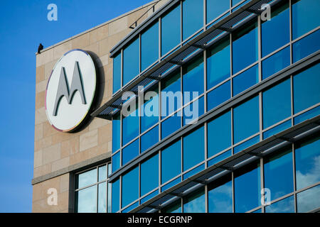 Ein Bürogebäude von Motorola Mobility besetzt. Stockfoto