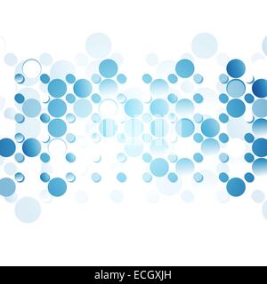 Blaue abstrakte Kreise auf weißem Hintergrund. Vektor-Tech-design Stockfoto