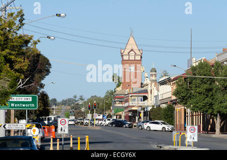 Main Street und Postamt, Argent Street, Broken Hill, New South Wales, Australien Stockfoto