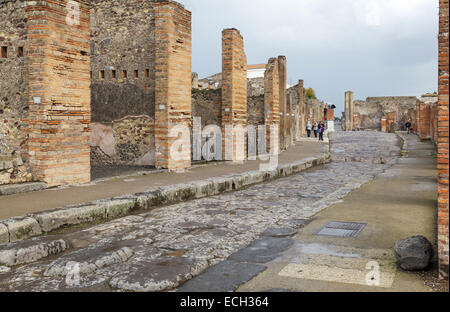 typische Straße in Pompeji, Kampanien, Italien Stockfoto