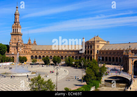 Plaza de España im Park María Luisa, Sevilla, Andalusien, Spanien, Europa Stockfoto