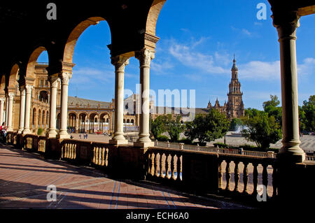 Plaza de España im Park María Luisa, Sevilla, Andalusien, Spanien, Europa Stockfoto