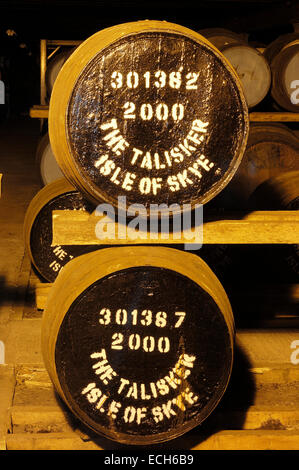 Talisker Distillery, single Malt Whisky, Insel Skye, Highlands Region, Schottland, Vereinigtes Königreich, Europa Stockfoto