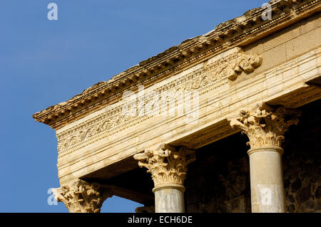 Ruinen, Theater in der alten römischen Stadt Emerita Augusta, Ruta de La Plata, Merida, Provinz Badajoz, Spanien, Europa Stockfoto