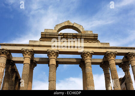 Ruinen der Diana Tempel in der alten römischen Stadt Emerita Augusta, Merida, Badajoz Provinz, Ruta de La Plata, Spanien, Europa Stockfoto