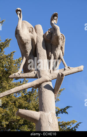 Detail der Leuchte, S. P. Dinsmoor populistische visionäre Außenseiterkunst Skulptur 'Garden Of Eden"in Lucas, Kansas, USA Stockfoto