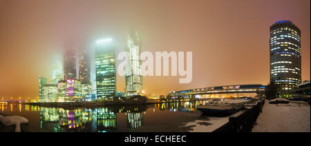 Nachtansicht der Stadt Moskau Stockfoto
