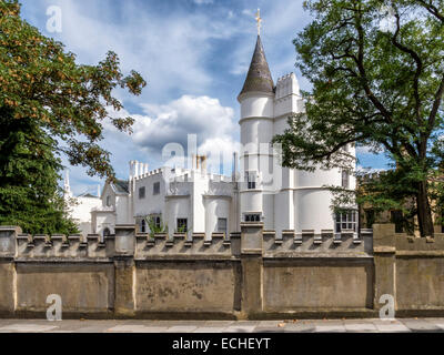 Strawberry Hill House eine neugotischen Villa in Twickenham, London von Horace Walpole von 1749 gebaut. Stockfoto