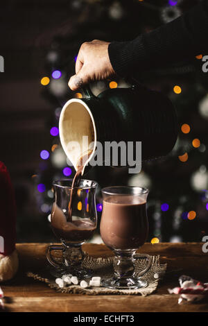 Hausgemachte heiße Schokolade trinken. Stockfoto