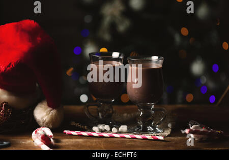 Heiße Schokolade im Glas. Stockfoto