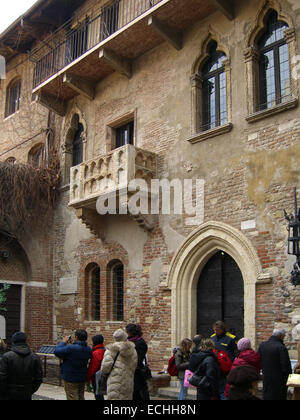 Italien, Veneto, Verona Giulietta Balkon, Haus der Julia Stockfoto