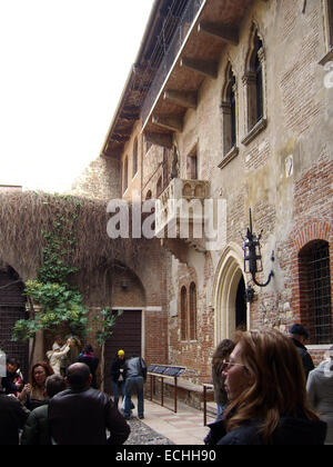 Italien, Veneto, Verona Giulietta Balkon, Haus der Julia Stockfoto